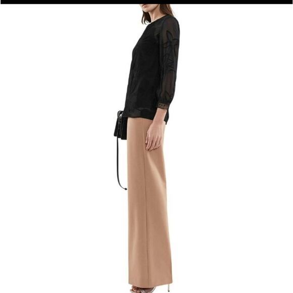 Reiss black sheer roses lace embroidered  blouse with cami underneath size 4 - Picture 6 of 9